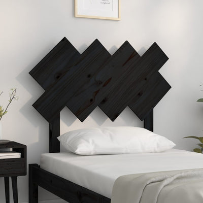 Bed Headboard Black 92 cm Single Solid Wood Pine Payday Deals