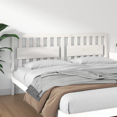 Bed Headboard White 185.5x4x100 cm Solid Wood Pine