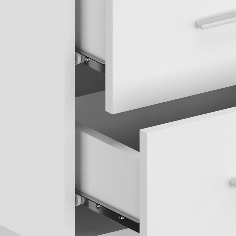 Bed Headboard with Cabinets High Gloss White 240 cm Engineered Wood Payday Deals