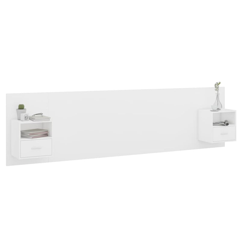 Bed Headboard with Cabinets White 200 cm Engineered Wood Payday Deals