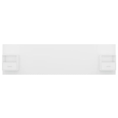 Bed Headboard with Cabinets White 200 cm Engineered Wood Payday Deals