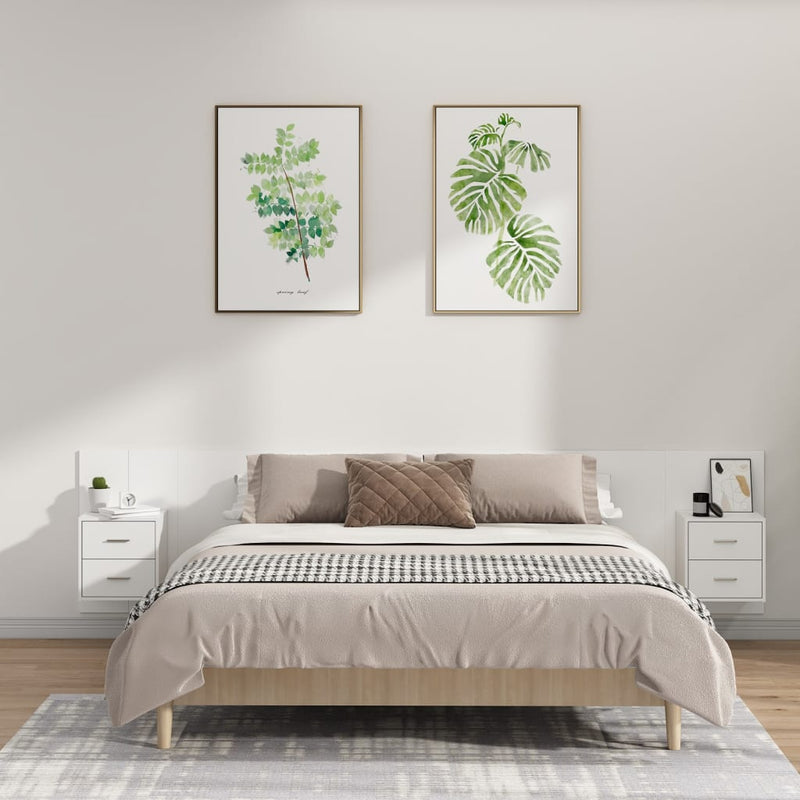 Bed Headboard with Cabinets White 240 cm Engineered Wood Payday Deals