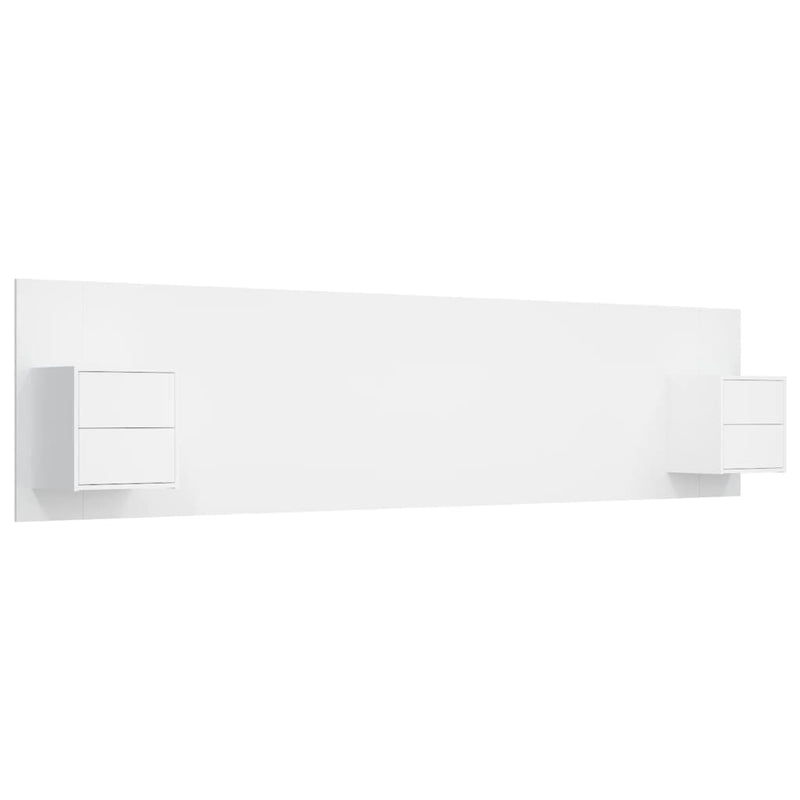 Bed Headboard with Cabinets White 240 cm Engineered Wood Payday Deals