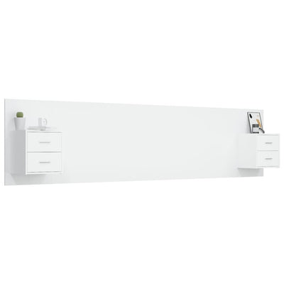 Bed Headboard with Cabinets White 240 cm Engineered Wood Payday Deals