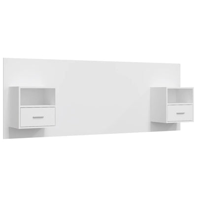 Bed Headboard with Cabinets White Engineered Wood Payday Deals