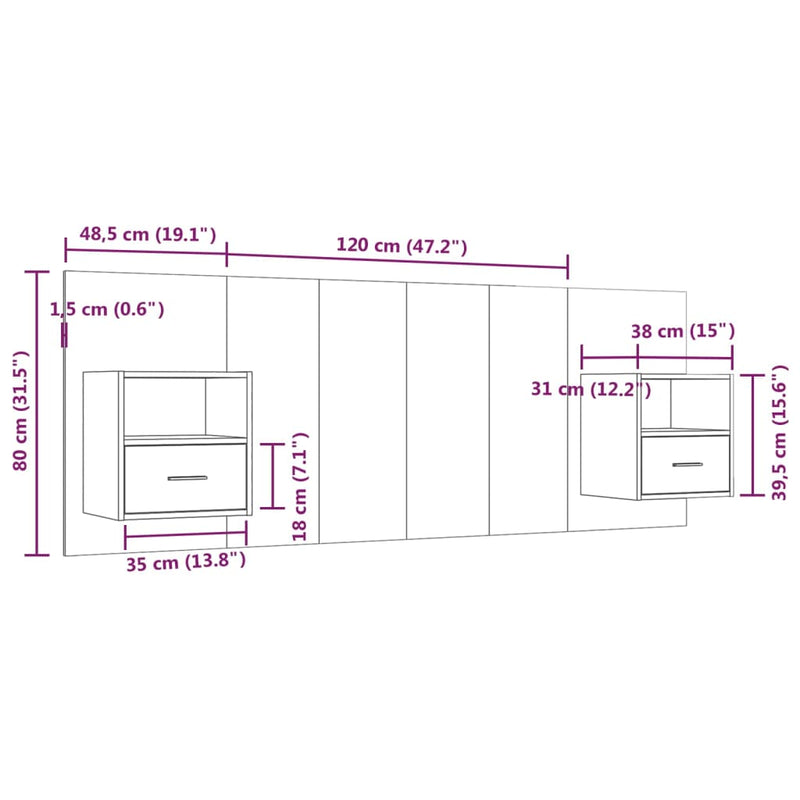 Bed Headboard with Cabinets White Engineered Wood Payday Deals