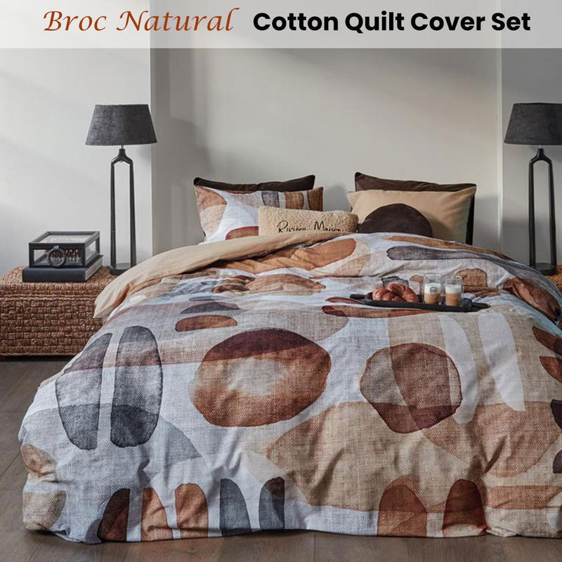 Bedding House Broc Natural Cotton Quilt Cover Set King Payday Deals