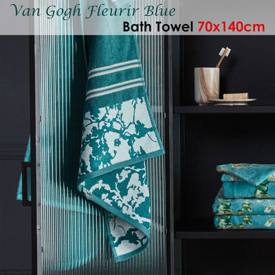 Bedding House Van Gogh Fleurir Blue Bath Towel Payday Deals