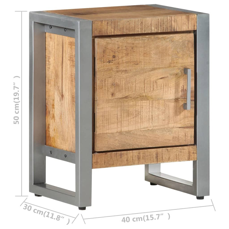 Bedside Cabinet 40x30x50 cm Rough Mango Wood Payday Deals