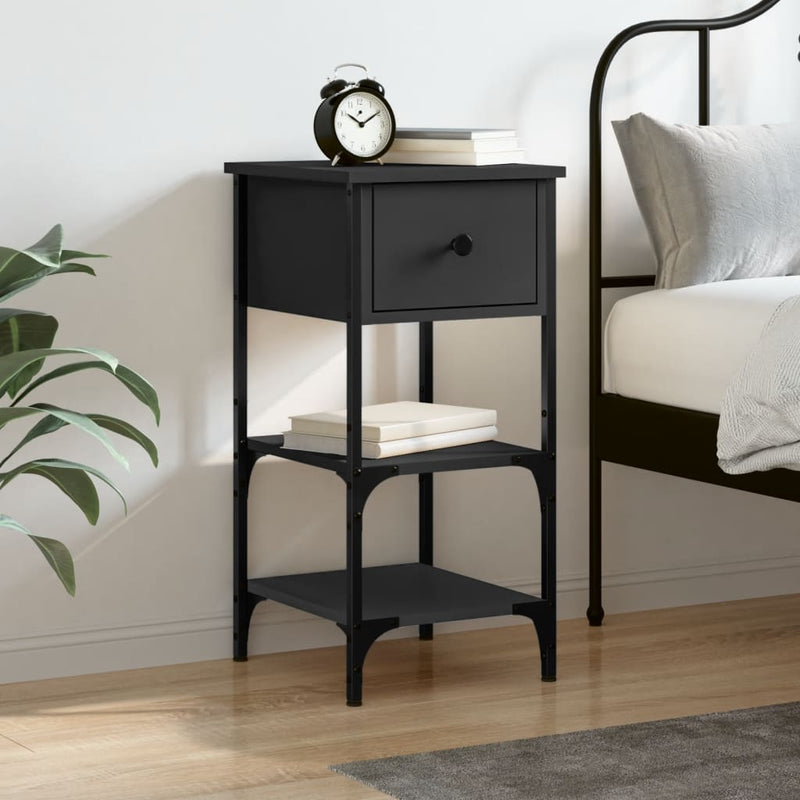 Bedside Cabinet Black 34x36x70 cm Engineered Wood Payday Deals