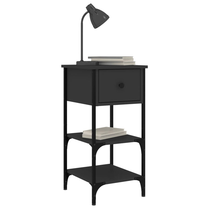 Bedside Cabinet Black 34x36x70 cm Engineered Wood Payday Deals