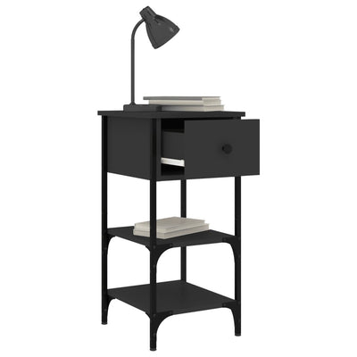 Bedside Cabinet Black 34x36x70 cm Engineered Wood Payday Deals