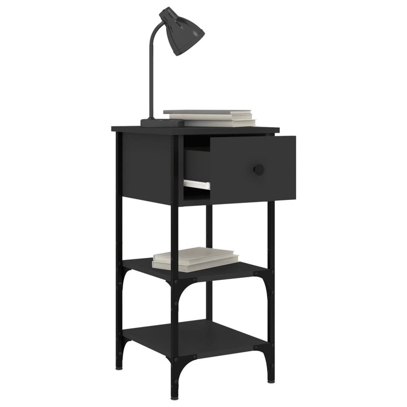 Bedside Cabinet Black 34x36x70 cm Engineered Wood Payday Deals