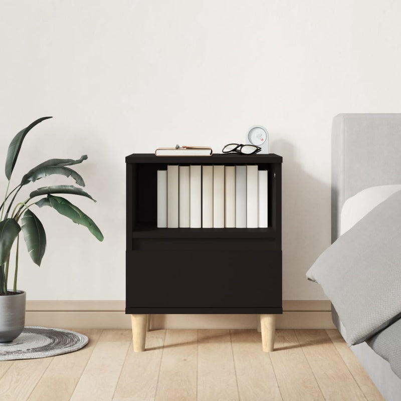 Bedside Cabinet Black 40x35x50 cm Payday Deals