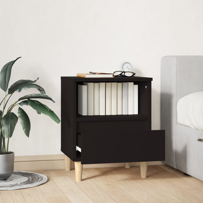 Bedside Cabinet Black 40x35x50 cm Payday Deals