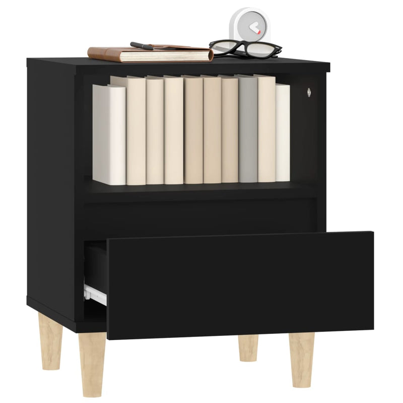 Bedside Cabinet Black 40x35x50 cm Payday Deals