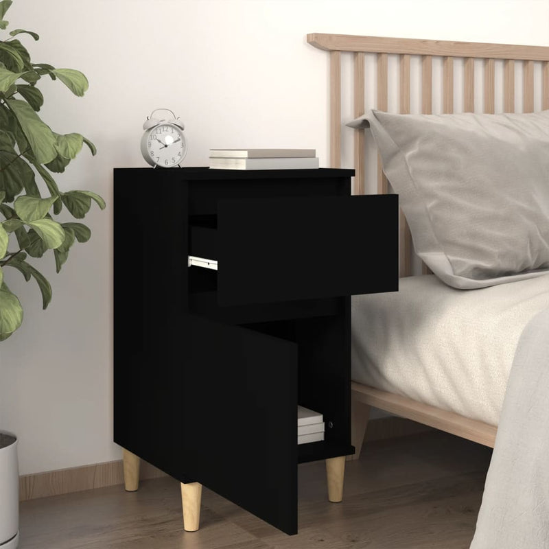 Bedside Cabinet Black 40x35x70 cm Payday Deals