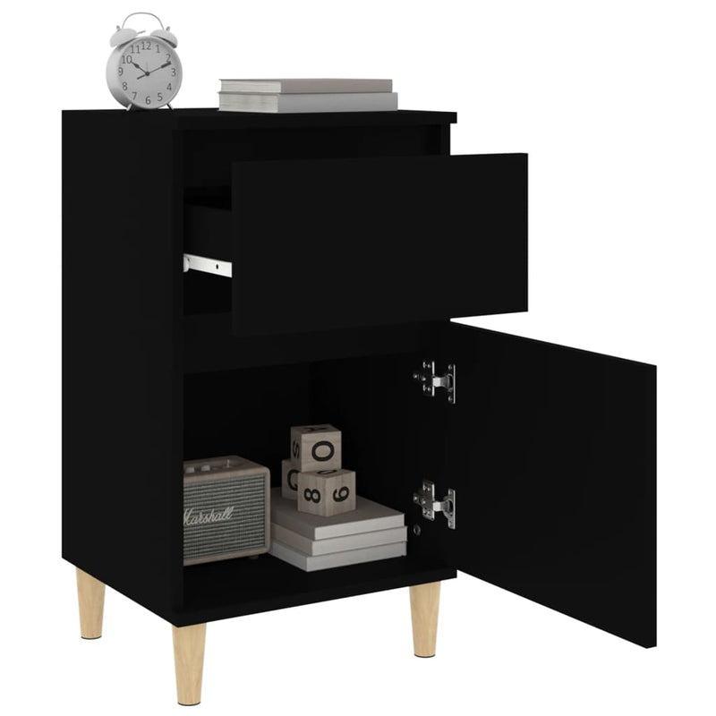 Bedside Cabinet Black 40x35x70 cm Payday Deals