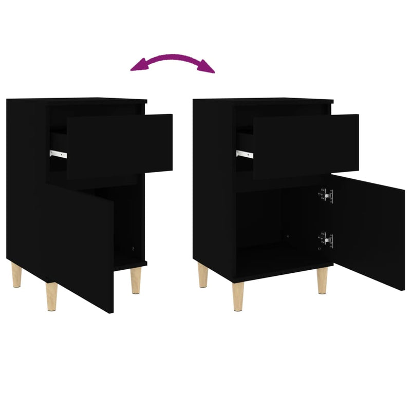 Bedside Cabinet Black 40x35x70 cm Payday Deals
