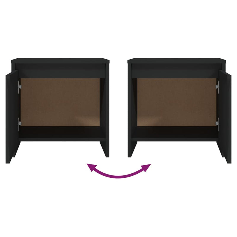 Bedside Cabinet Black 45x34x44.5 cm Engineered Wood Payday Deals