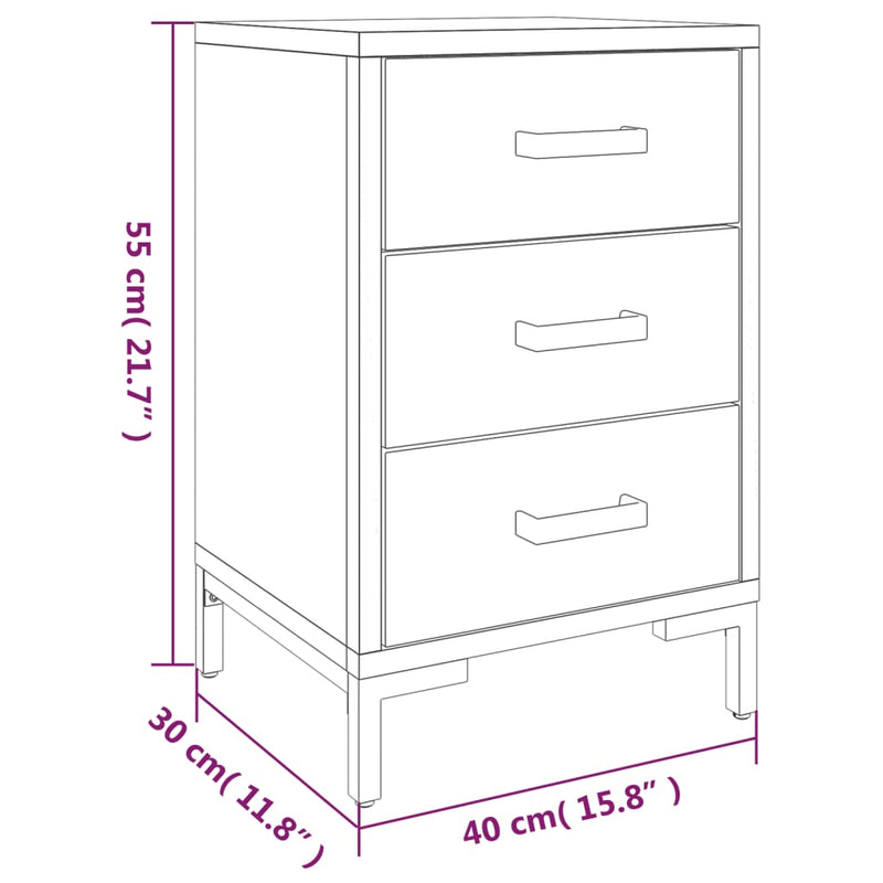 Bedside Cabinet Brown 40x30x55 cm Solid Pinewood Payday Deals