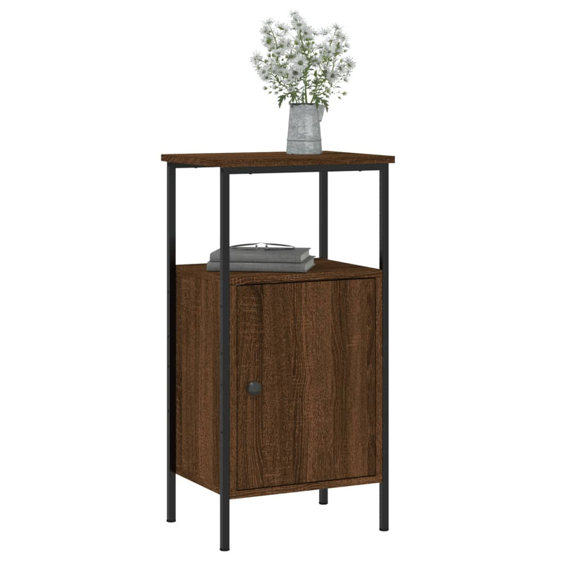 Bedside Cabinet Brown Oak 41x31x80 cm Engineered Wood Payday Deals