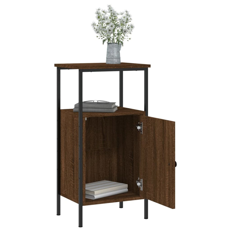 Bedside Cabinet Brown Oak 41x31x80 cm Engineered Wood Payday Deals