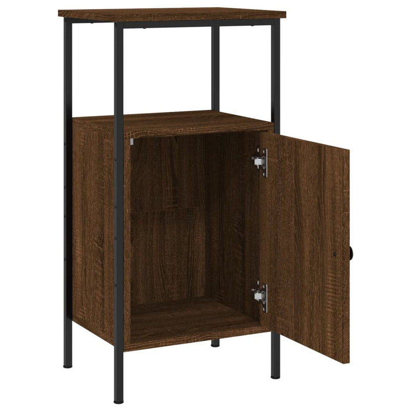 Bedside Cabinet Brown Oak 41x31x80 cm Engineered Wood Payday Deals