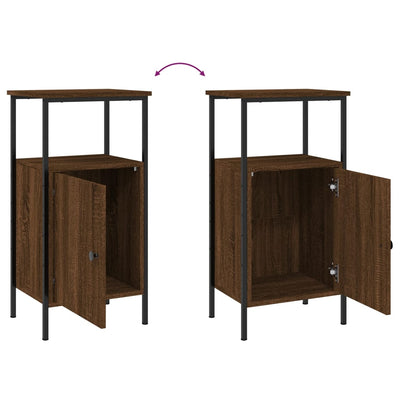 Bedside Cabinet Brown Oak 41x31x80 cm Engineered Wood Payday Deals