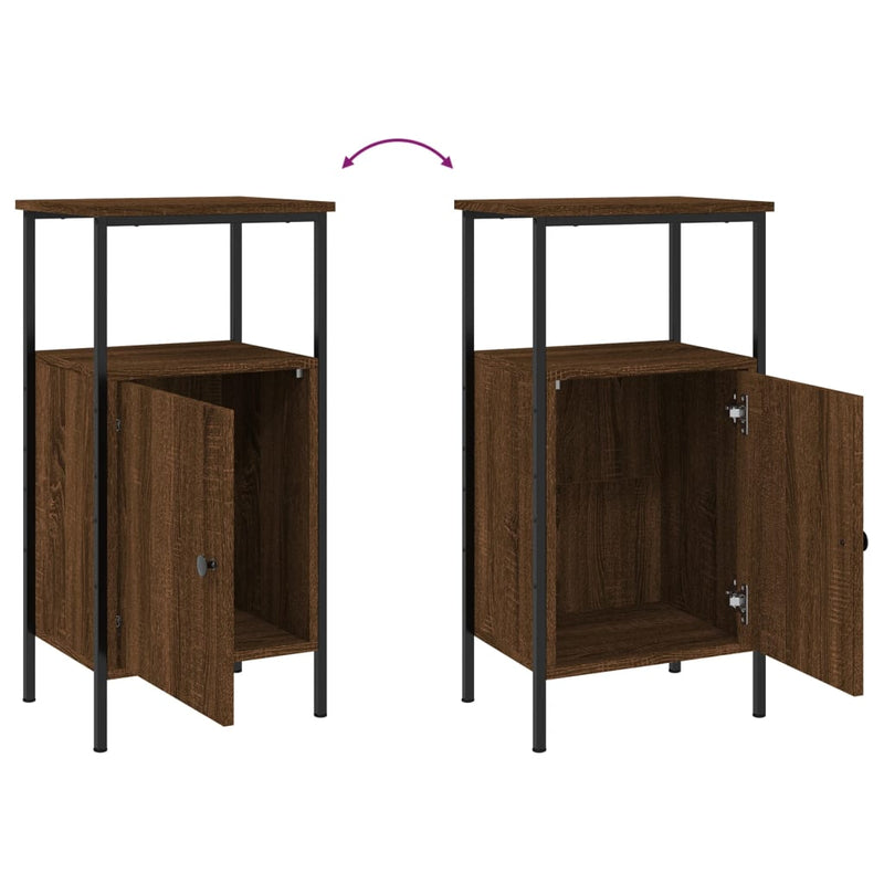 Bedside Cabinet Brown Oak 41x31x80 cm Engineered Wood Payday Deals