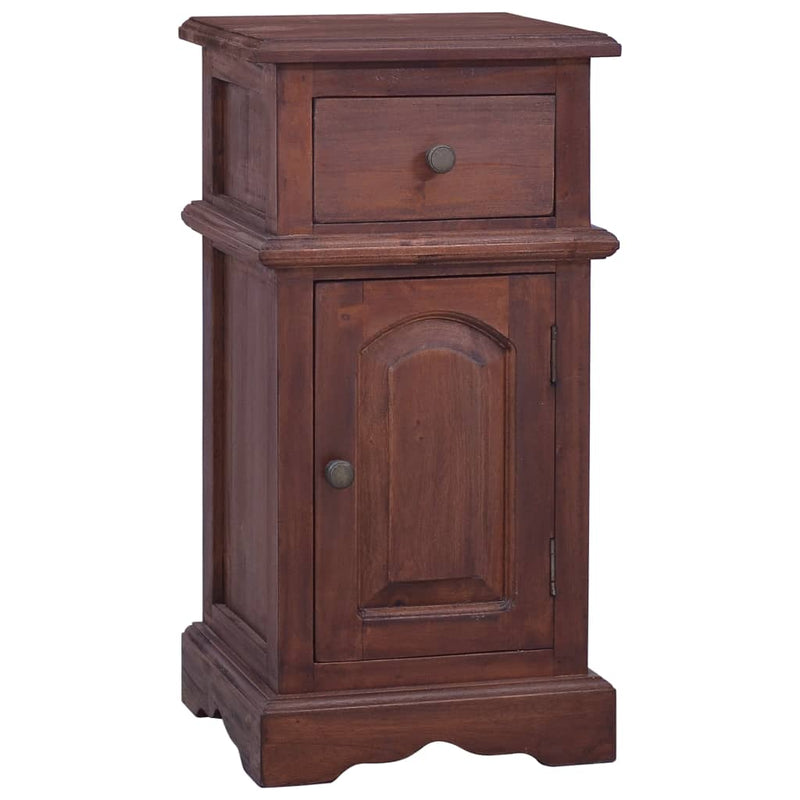 Bedside Cabinet Classical Brown Solid Mahogany Wood Payday Deals