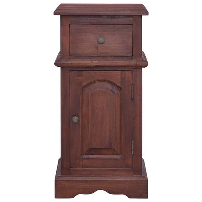 Bedside Cabinet Classical Brown Solid Mahogany Wood Payday Deals