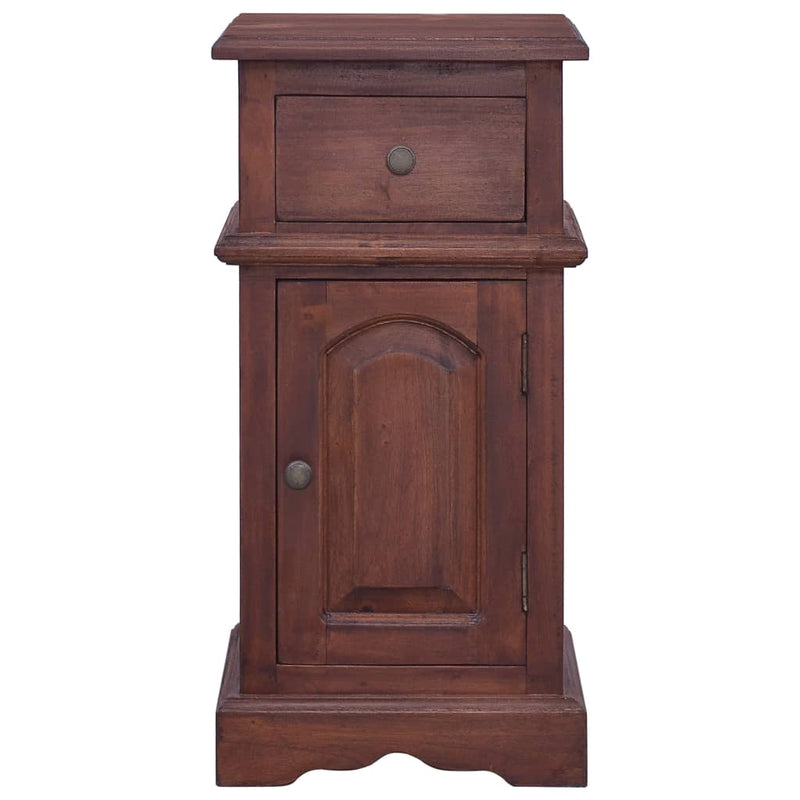 Bedside Cabinet Classical Brown Solid Mahogany Wood Payday Deals