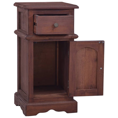 Bedside Cabinet Classical Brown Solid Mahogany Wood Payday Deals