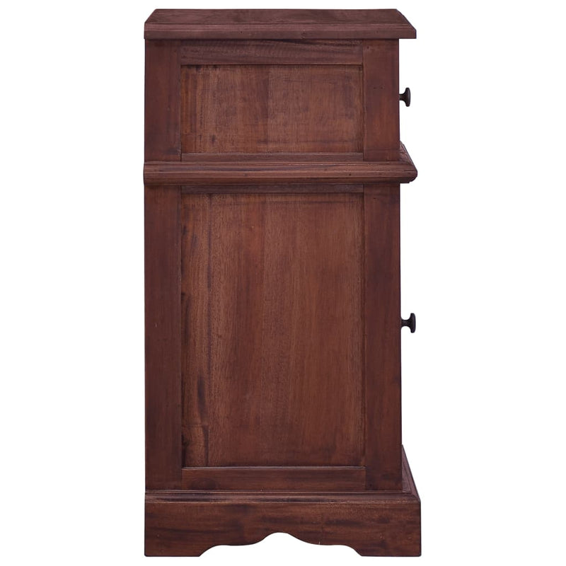 Bedside Cabinet Classical Brown Solid Mahogany Wood Payday Deals