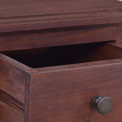 Bedside Cabinet Classical Brown Solid Mahogany Wood Payday Deals