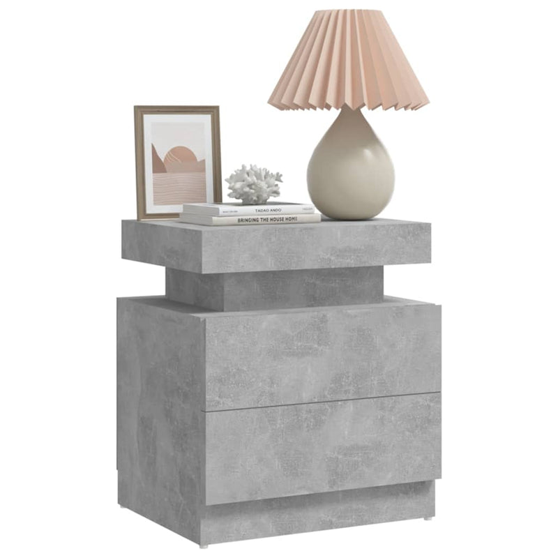 Bedside Cabinet Concrete Grey 45x35x52 cm Engineered Wood Payday Deals