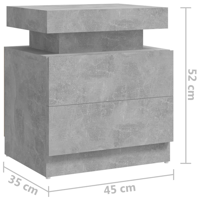Bedside Cabinet Concrete Grey 45x35x52 cm Engineered Wood Payday Deals