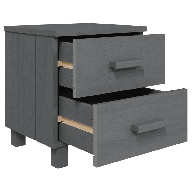 Bedside Cabinet Dark Grey 40x35x44.5 cm Solid Wood Pine Payday Deals