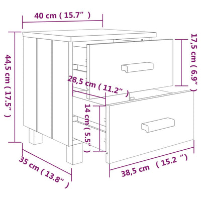 Bedside Cabinet Dark Grey 40x35x44.5 cm Solid Wood Pine Payday Deals