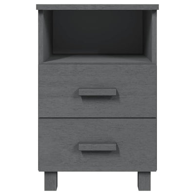 Bedside Cabinet Dark Grey 40x35x62 cm Solid Wood Pine Payday Deals