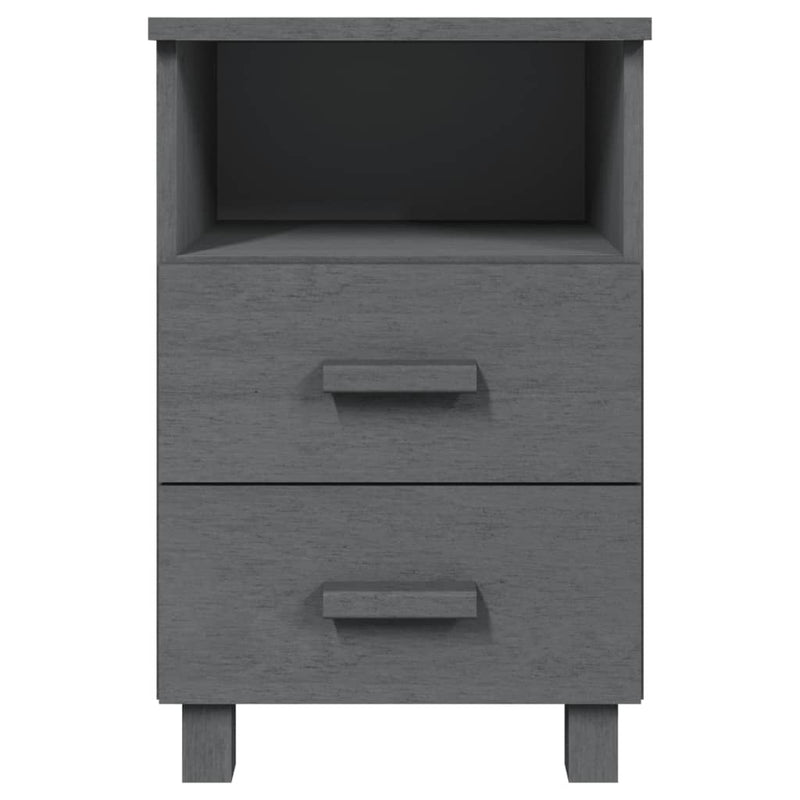 Bedside Cabinet Dark Grey 40x35x62 cm Solid Wood Pine Payday Deals