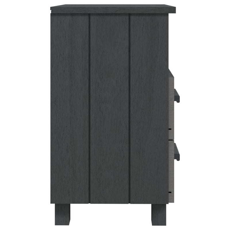 Bedside Cabinet Dark Grey 40x35x62 cm Solid Wood Pine Payday Deals