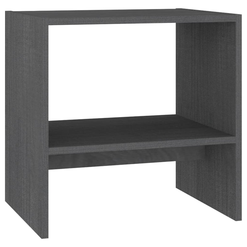 Bedside Cabinet Grey 40x30.5x40 cm Solid Pinewood Payday Deals