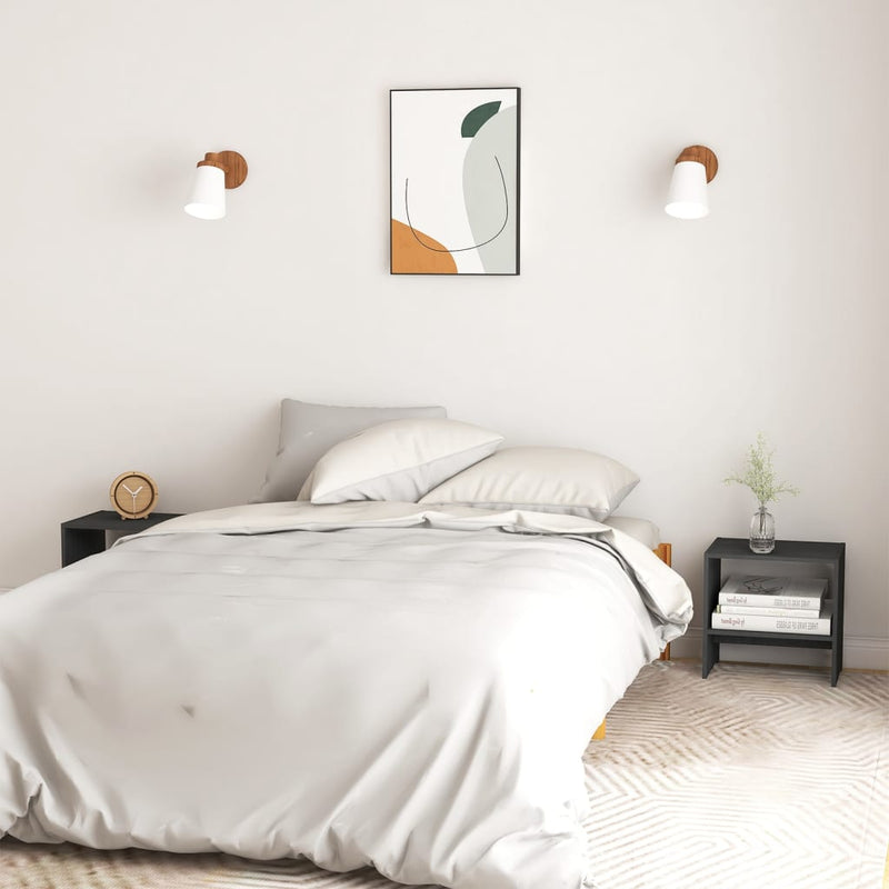 Bedside Cabinet Grey 40x30.5x40 cm Solid Pinewood Payday Deals