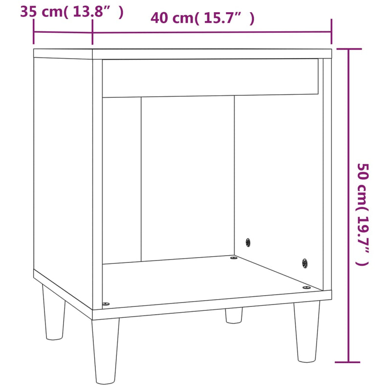 Bedside Cabinet Grey Sonoma 40x35x50 cm Payday Deals