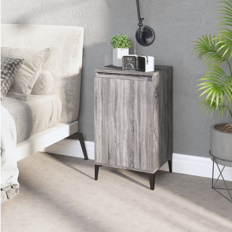 Bedside Cabinet Grey Sonoma 40x35x70 cm Engineered Wood Payday Deals