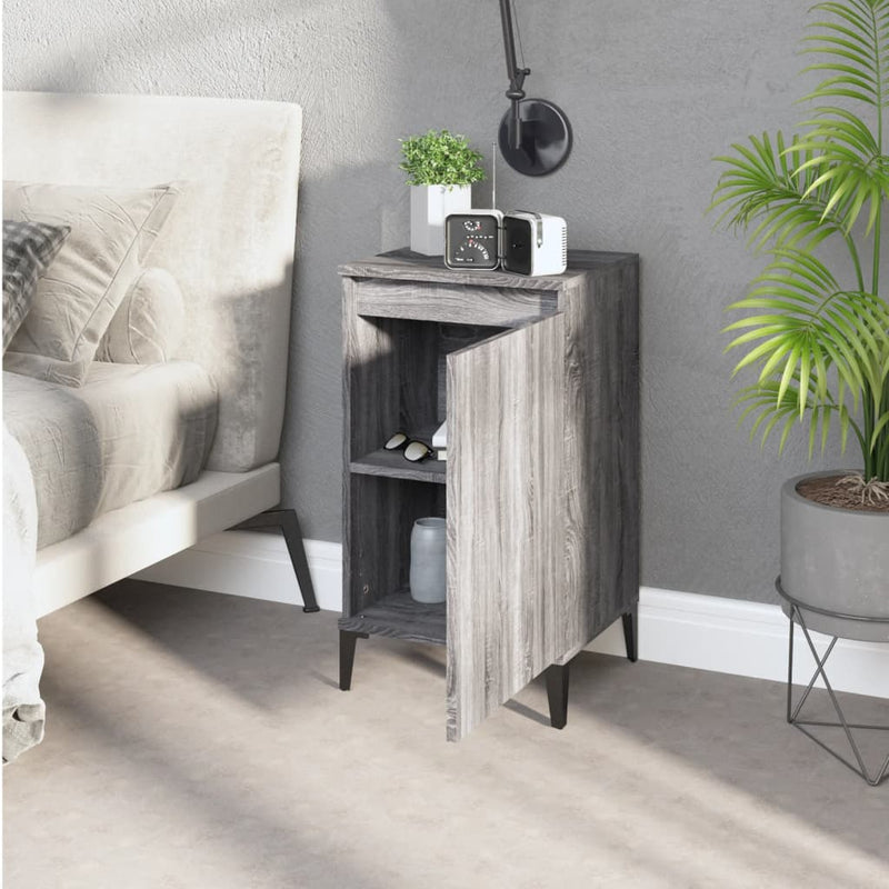 Bedside Cabinet Grey Sonoma 40x35x70 cm Engineered Wood Payday Deals