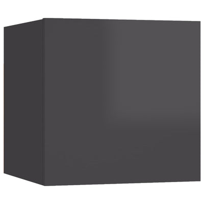 Bedside Cabinet High Gloss Grey 30.5x30x30 cm Engineered Wood Payday Deals