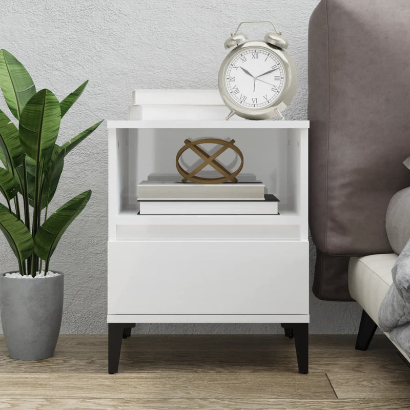 Bedside Cabinet High Gloss White 40x35x50 cm Payday Deals